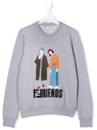 Fendi Kids Teen Ffriends Print Sweatshirt - Grey