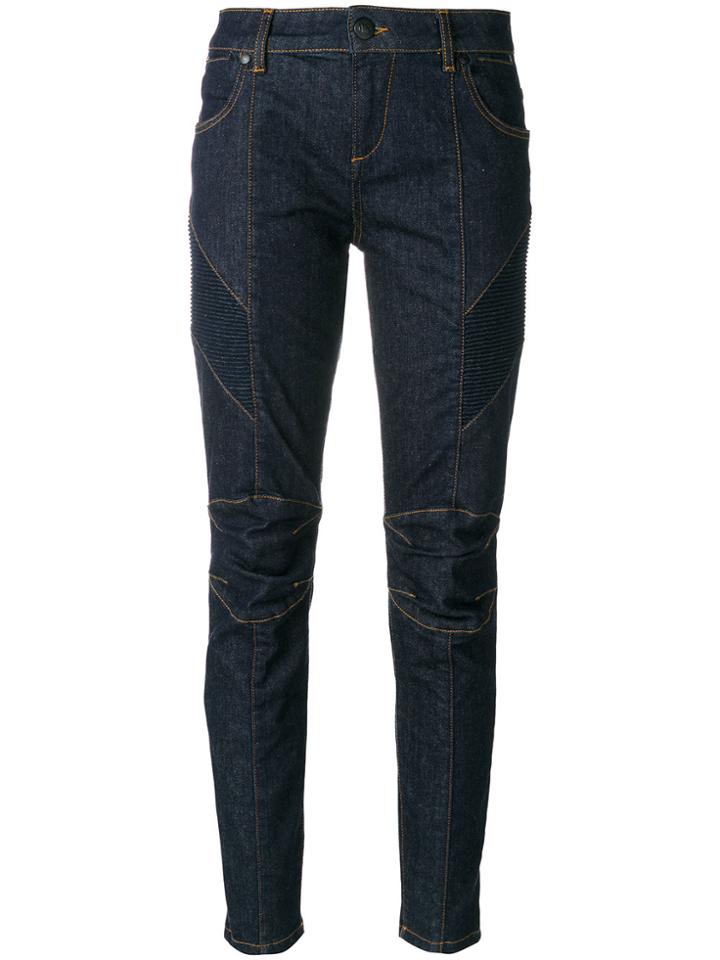 Pierre Balmain Stitching Detail Skinny Jeans - Blue