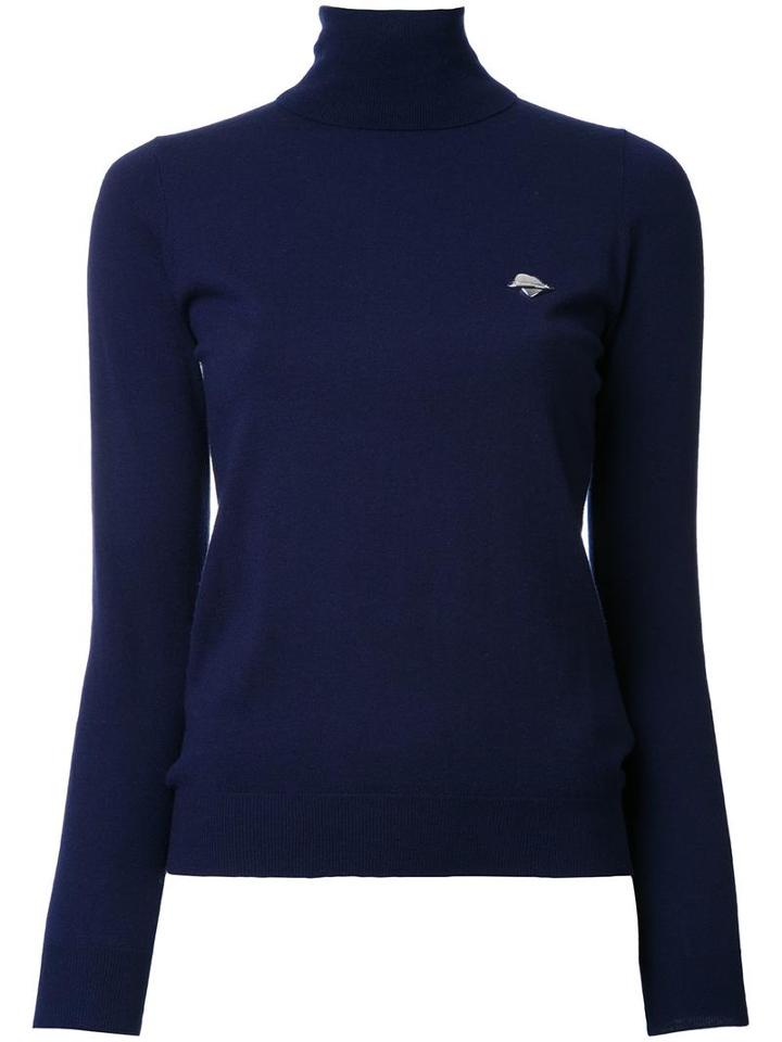 Love Moschino Turtleneck Jumper, Women's, Size: 44, Blue, Viscose/wool/polyamide-8