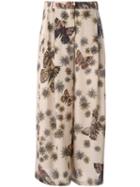 Valentino Mariposa Garden Trousers, Women's, Size: 42, Beige, Silk