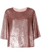 Amen Sequined Blouse - Pink & Purple