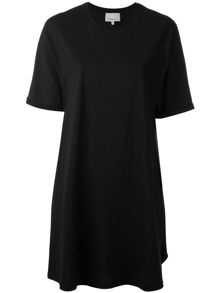3.1 Phillip Lim - Short Sleeve Dress - Women - Silk/cotton/spandex/elastane/viscose - S, Black, Silk/cotton/spandex/elastane/viscose