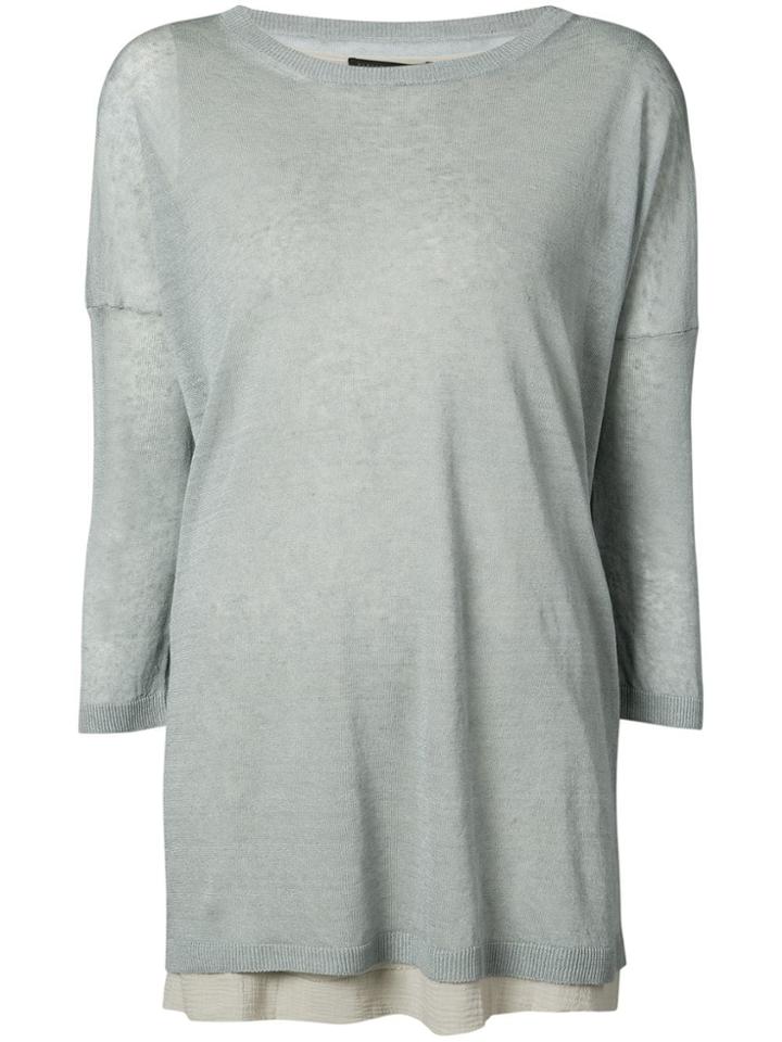 Fabiana Filippi Three-quarter Sleeve Top - Grey