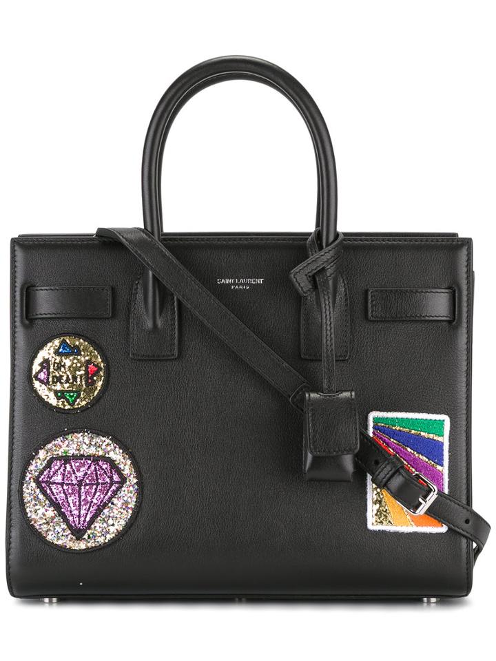 Saint Laurent Classic Baby Sac De Jour Multi-patch Tote, Women's, Black, Leather