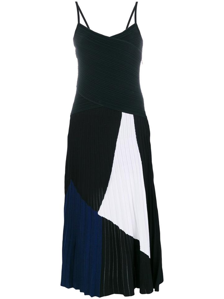 Proenza Schouler Spaghetti Straps Tricolour Dress - Black