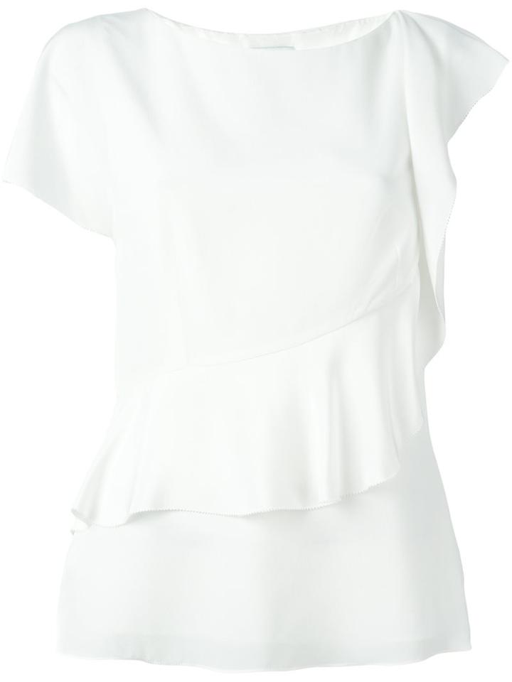 3.1 Phillip Lim Ruffled Blouse, Women's, Size: 2, White, Silk