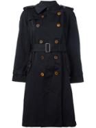 Comme Des Garçons Comme Des Garçons Belted Trench Coat, Women's, Size: Medium, Black, Polyester