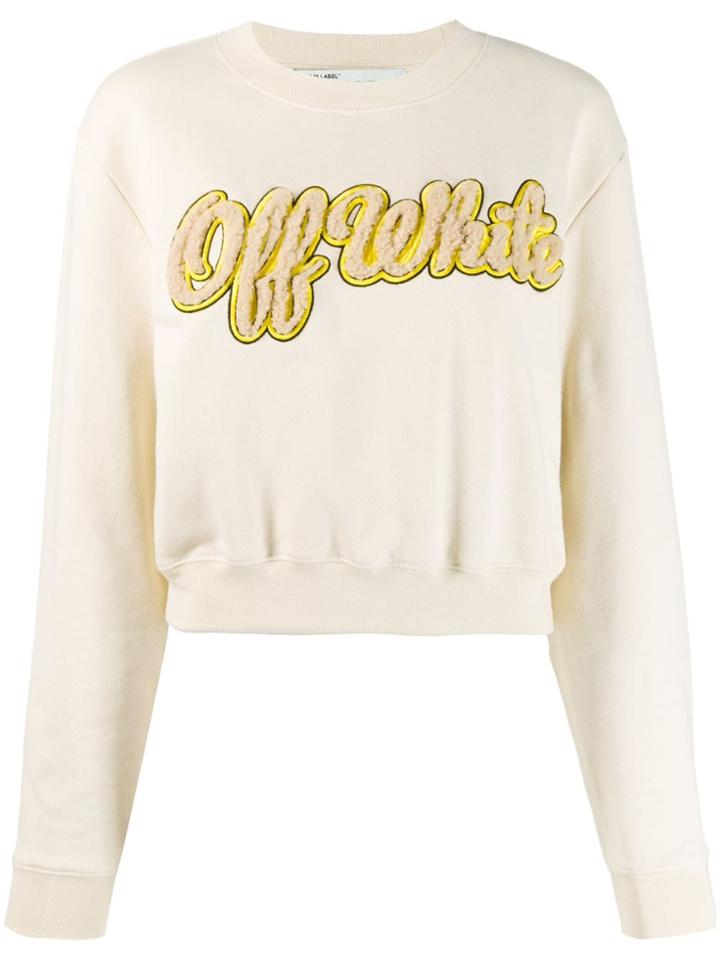 Off-white Logo Applique Sweatshirt - Neutrals