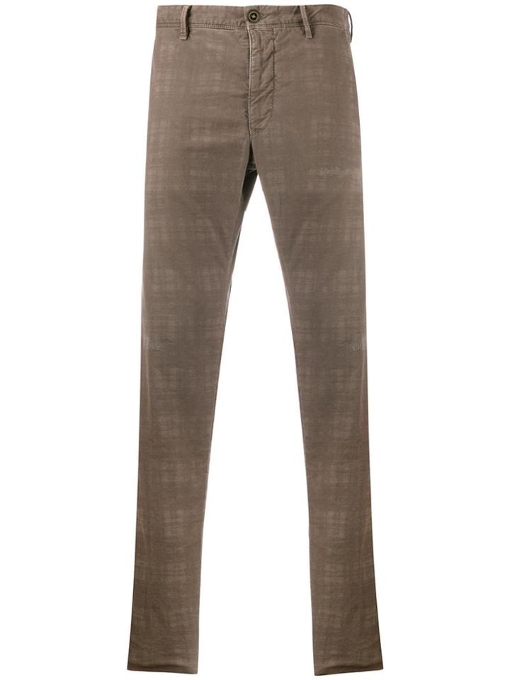 Incotex Check Slim Fit Trousers - Neutrals
