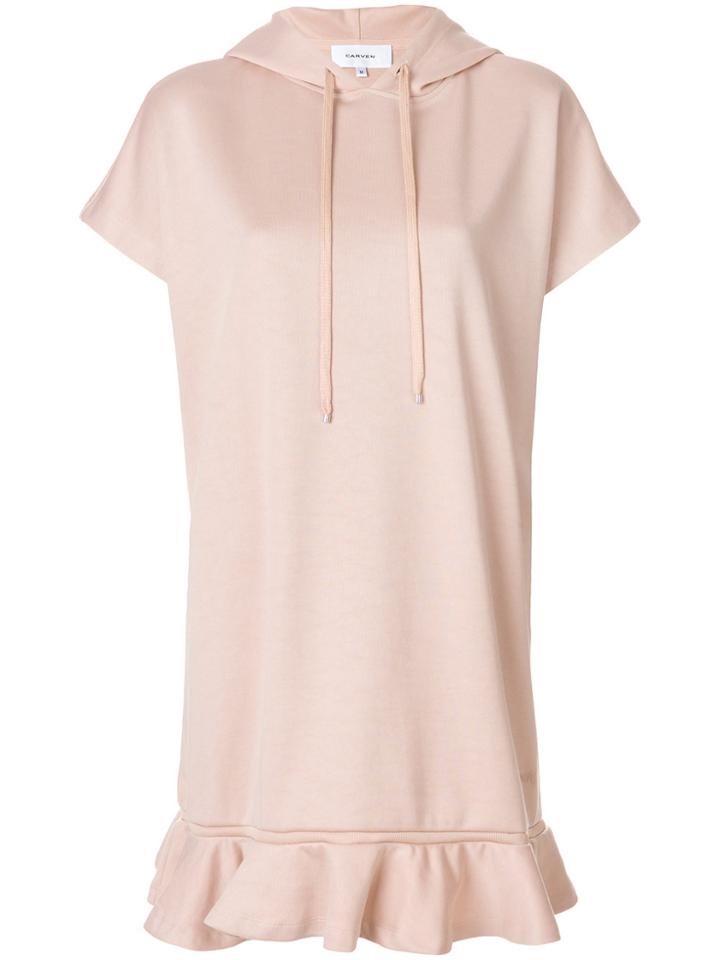 Carven Hooded Sweater Dress - Nude & Neutrals