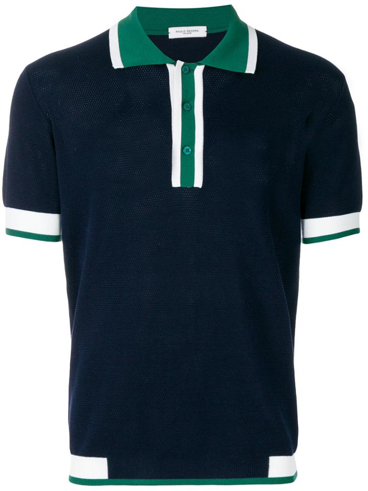 Paolo Pecora Knitted Polo Shirt - Blue