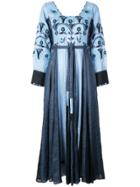 Vita Kin Embroidered Midi Dress - Blue