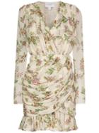 Giambattista Valli Floral Print Draped Mini Dress - 1563 Multicoloured