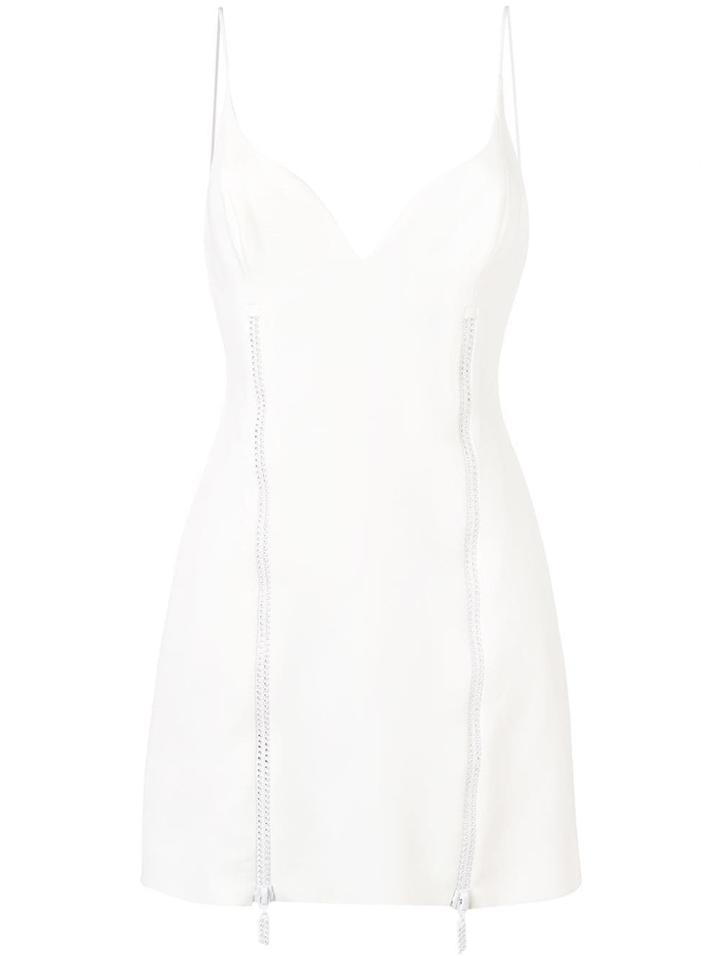 David Koma Crystal Stripe Crepe Dress - White