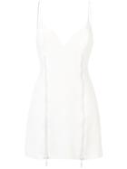 David Koma Crystal Stripe Crepe Dress - White