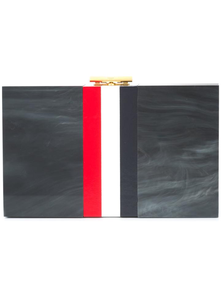 Thom Browne Three-color Plexiglass With Calfskin Striped Box-like Bag