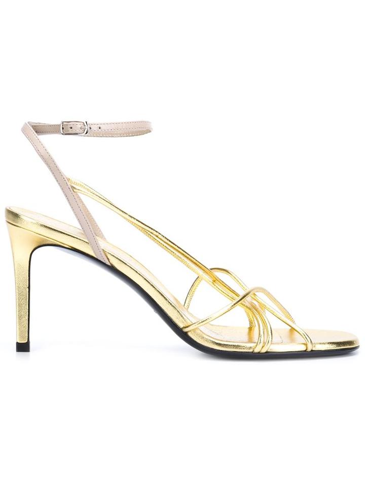 Saint Laurent Strappy Metallic Sandals