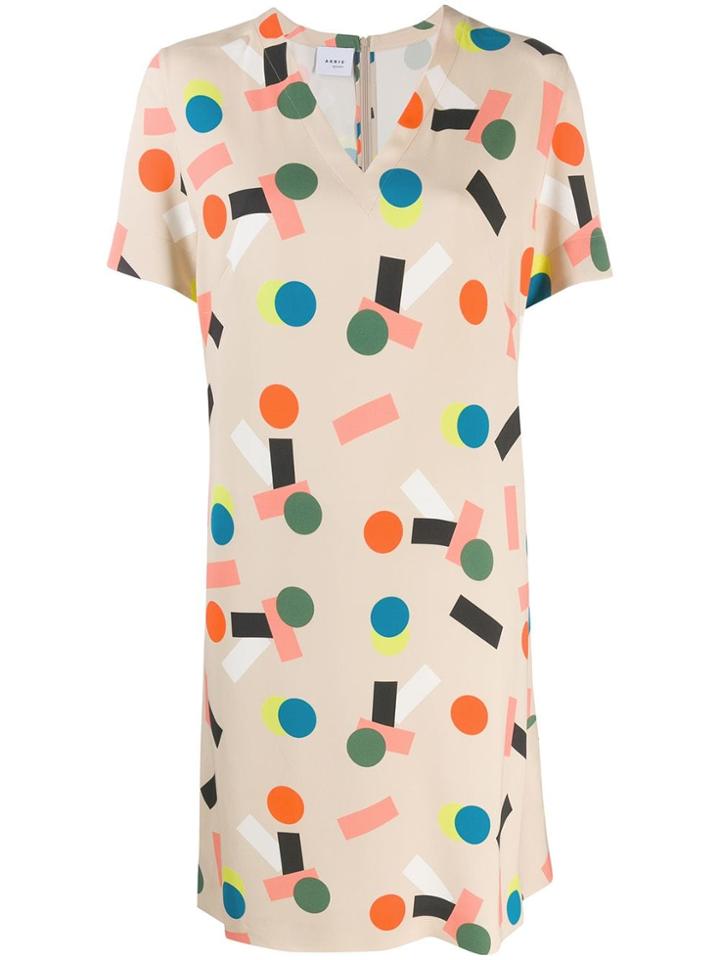Akris Punto Patterned Shift Dress - Neutrals