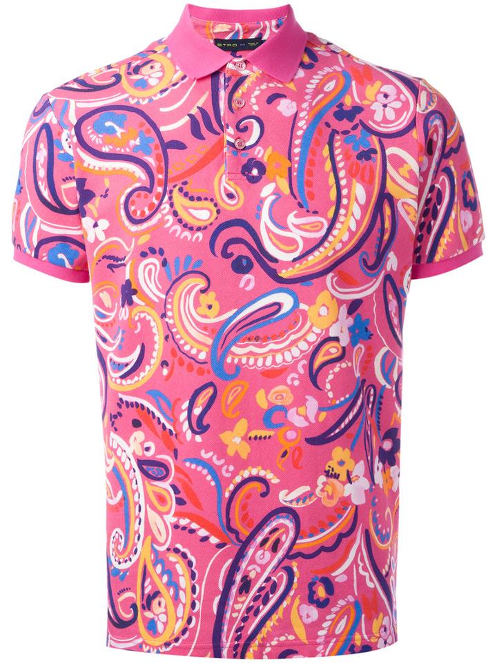 Etro Paisley Print Polo Shirt, Men's, Size: Xl, Cotton