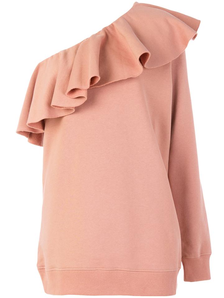 Msgm One Shoulder Sweatshirt - Pink & Purple