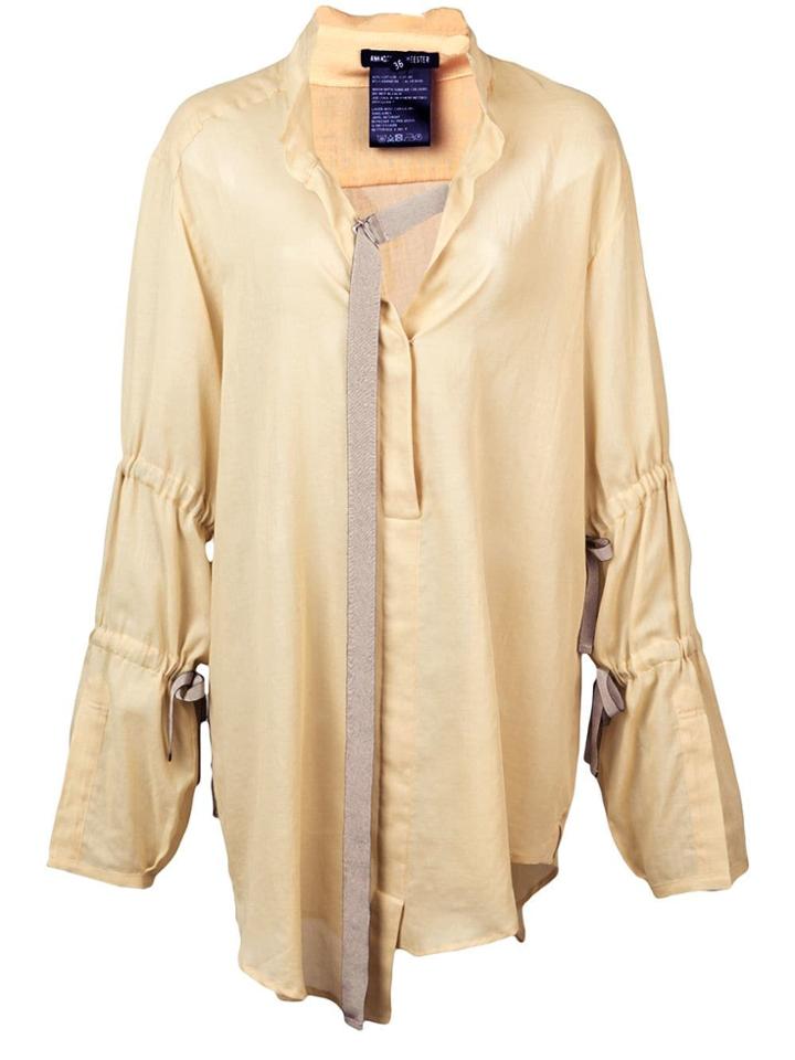 Ann Demeulemeester Buckle Ribbon Blouse - Neutrals