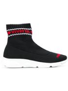 Vivetta Intarsia Sock Sneakers - Black