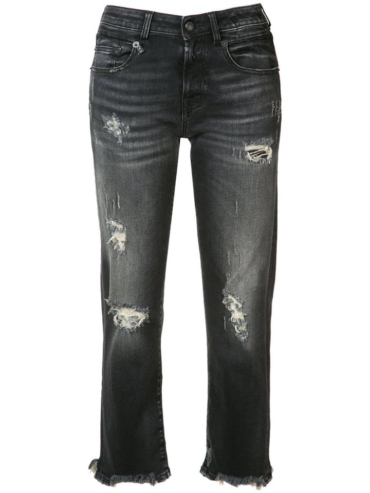 R13 Cropped Jeans, Women's, Size: 29, Black, Cotton/elastodiene