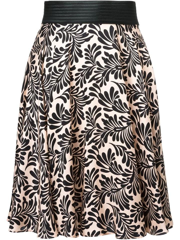 Emanuel Ungaro Floral Print A-line Skirt, Women's, Size: 40, Pink/purple, Silk