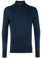 Michael Kors Long Sleeve Polo Shirt, Men's, Size: Medium, Blue, Cotton