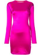 Eckhaus Latta Long-sleeved Fitted Dress - Pink & Purple