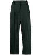 Stella Mccartney Tapered Check Cropped Trousers - Green