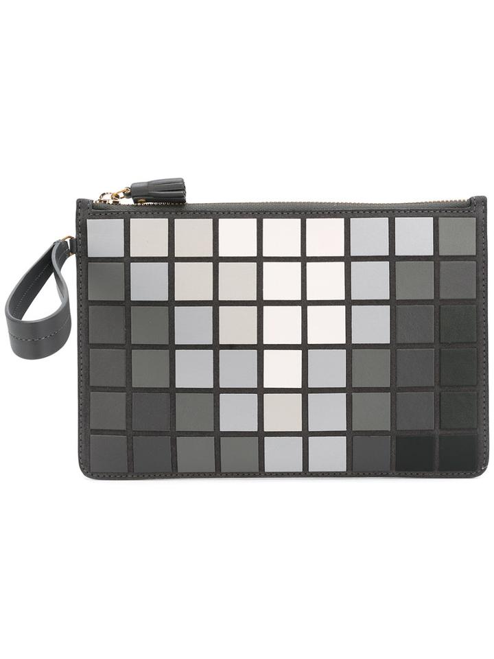 Anya Hindmarch - Tile Clutch - Women - Leather/suede - One Size, Women's, Grey, Leather/suede