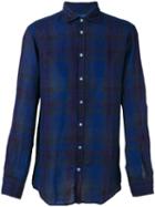 Massimo Alba Plaid Shirt, Men's, Size: Xxl, Blue, Linen/flax