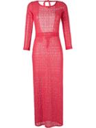 Brigitte Longsleeved Lace Beach Dress, Women's, Size: P, Red, Cotton