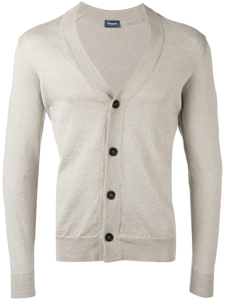 Drumohr - V-neck Cardigan - Men - Linen/flax/polyamide - 50, Nude/neutrals, Linen/flax/polyamide