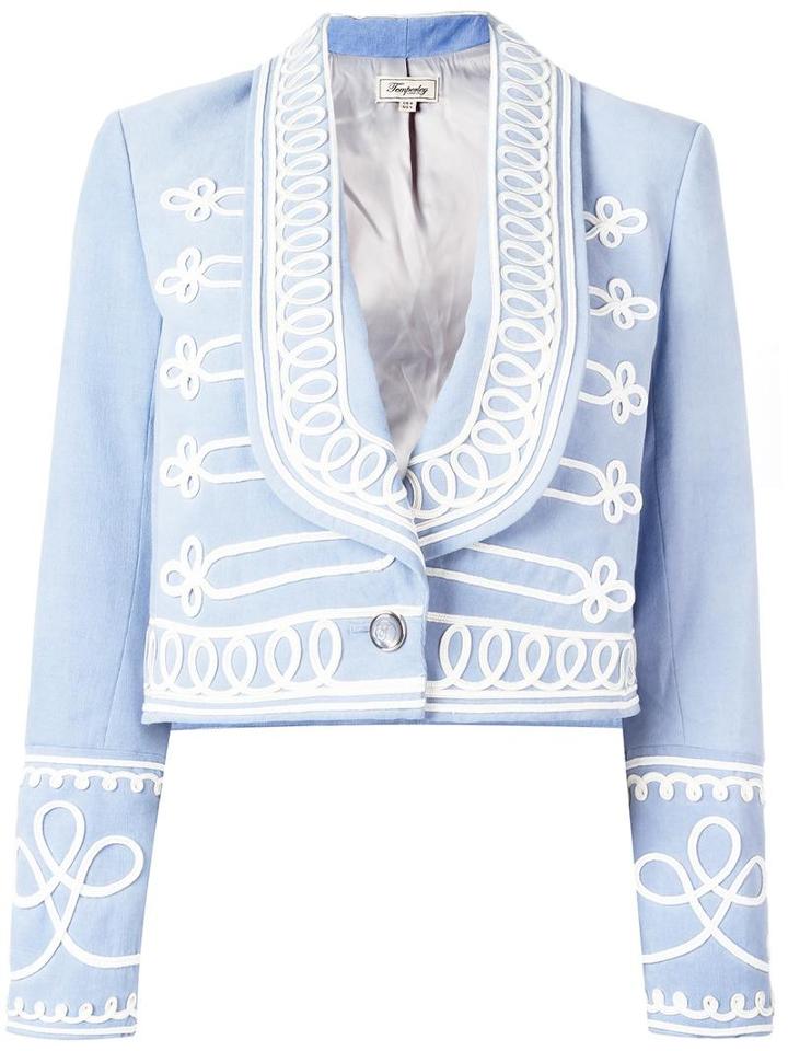 Temperley London 'voyage' Jacket, Women's, Size: 8, Blue, Cotton/spandex/elastane/polyester/viscose