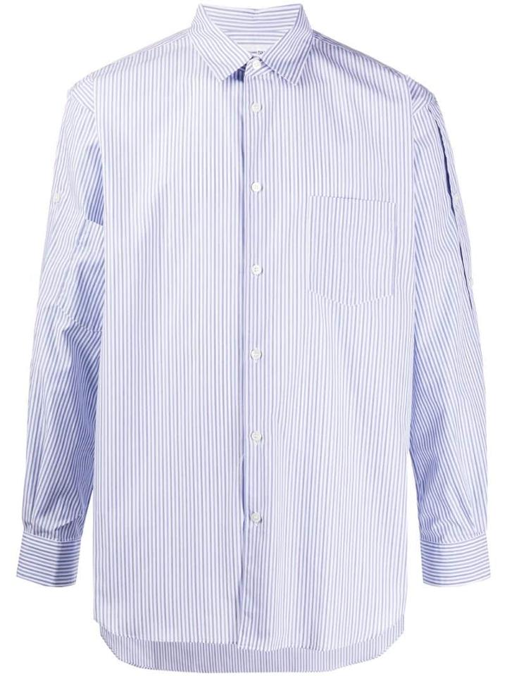 Comme Des Garçons Shirt Striped Buttoned Shirt - Blue