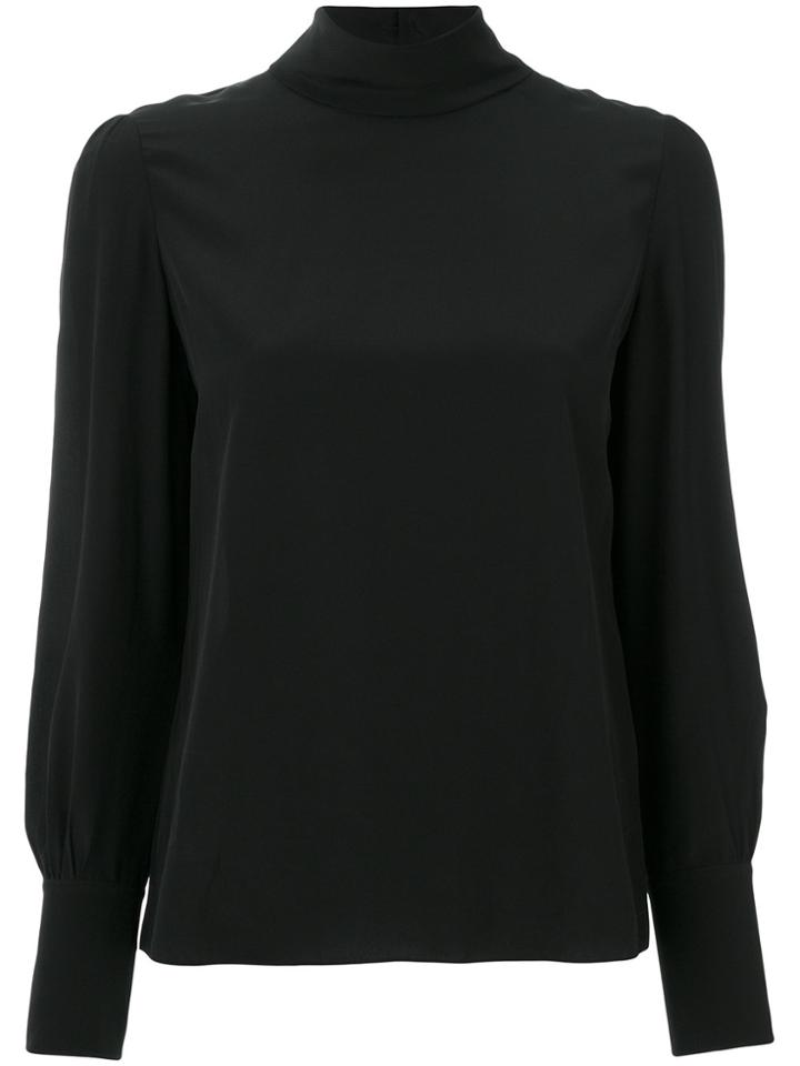 Chloé Silk Balloon Sleeve Blouse - Black