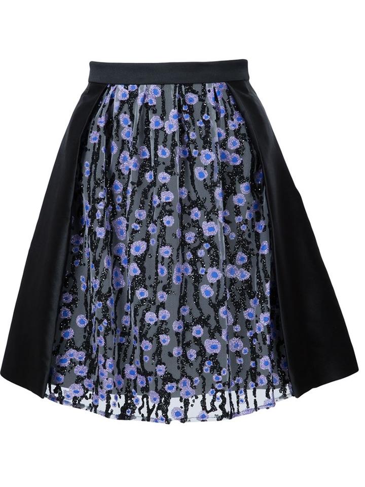 Carven Flower Motif Embellished Skirt