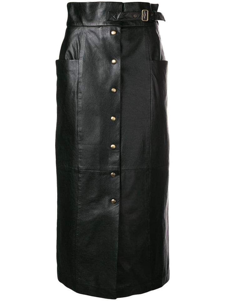Alberta Ferretti Buttoned Skirt - Black