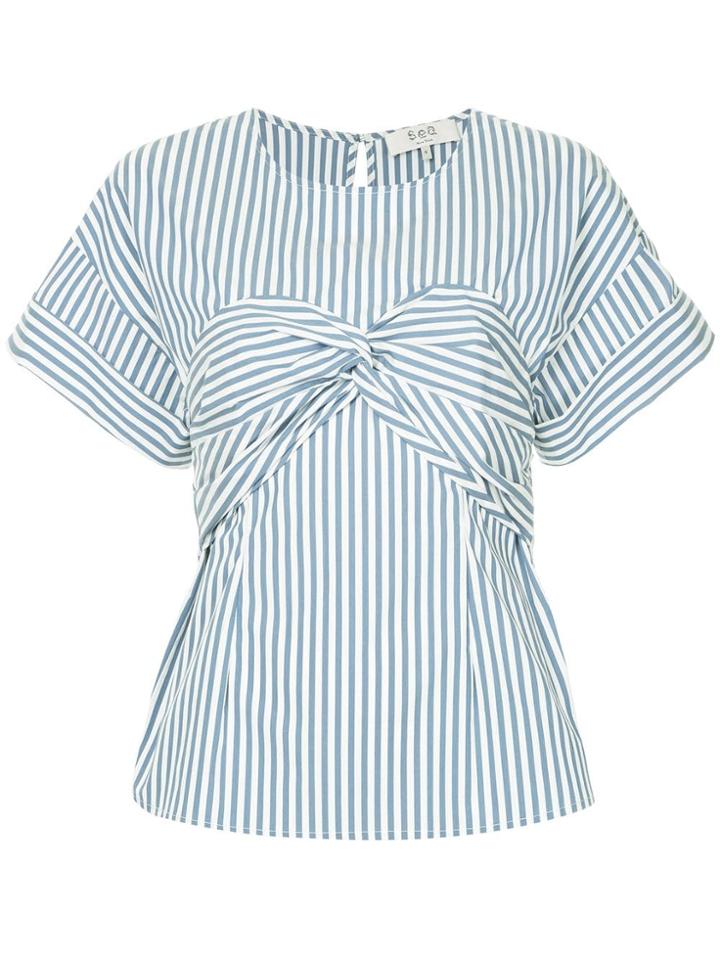 Sea Riviera Striped Corset T-shirt - White
