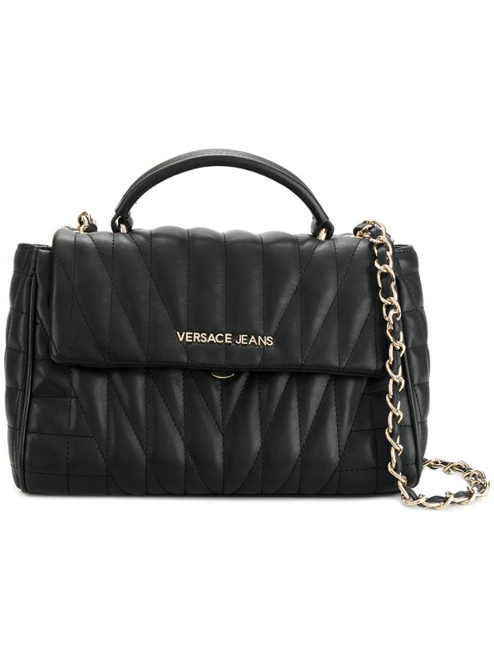 Versace Jeans Quilted Logo Shoulder Bag - Black