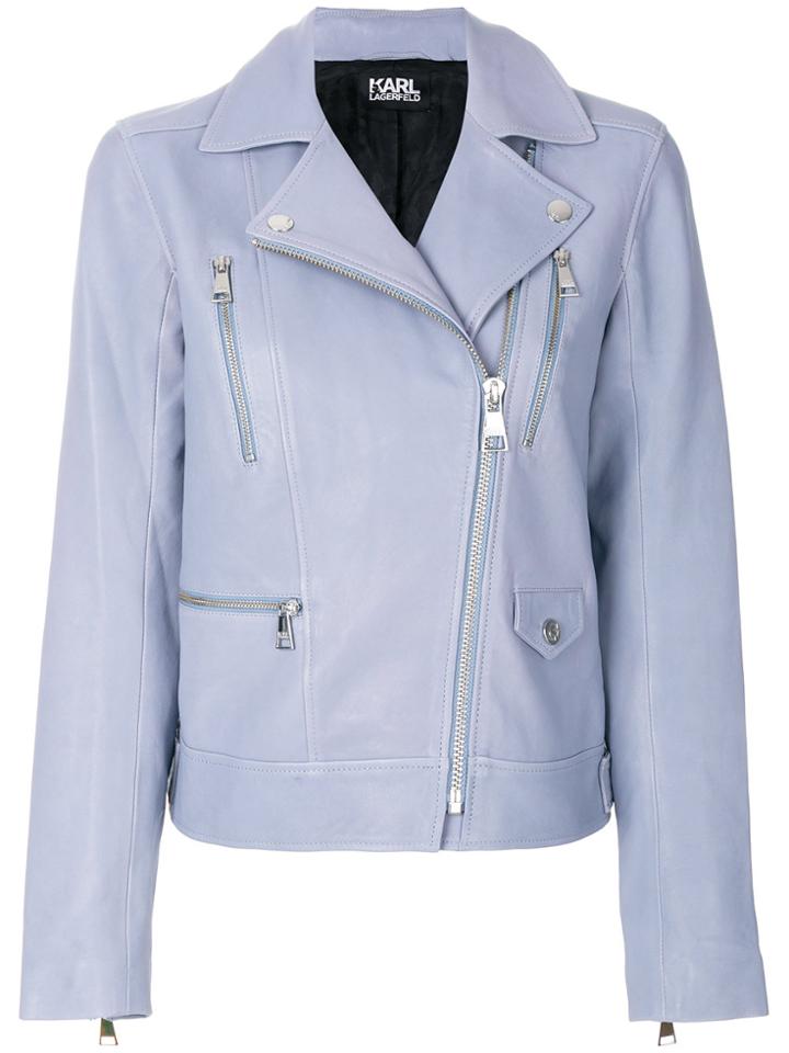 Karl Lagerfeld Ikonik Odina Biker Jacket - Blue