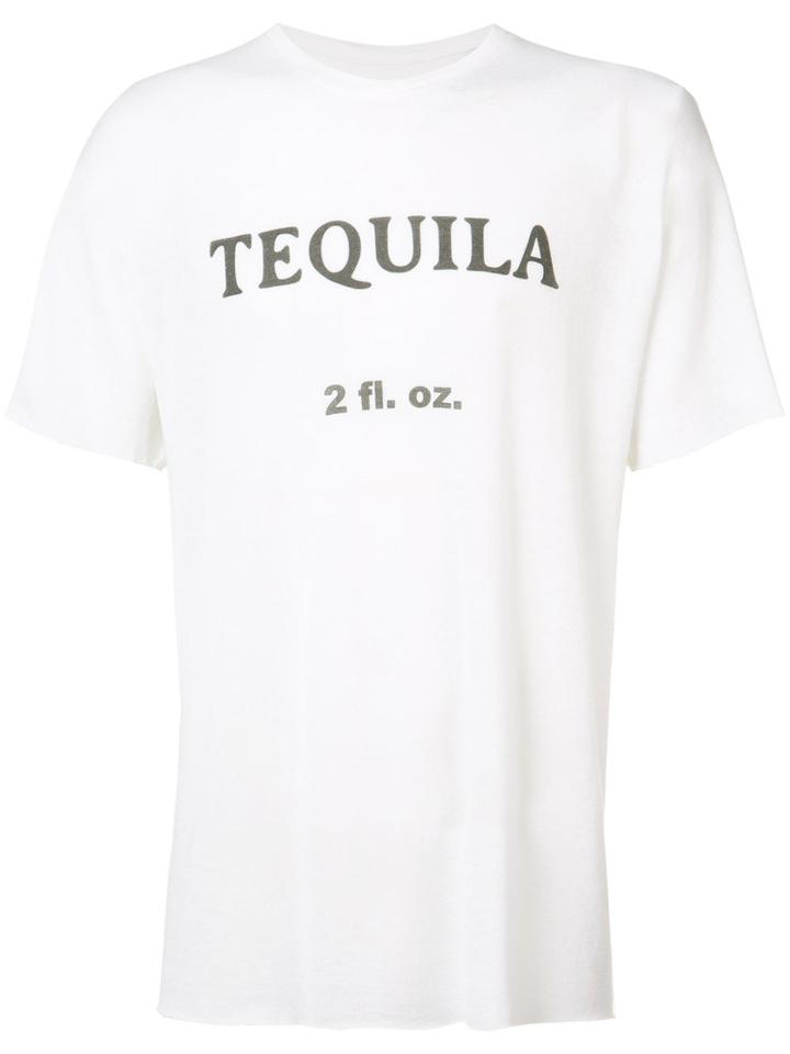 The Elder Statesman - 'tequila' Print T-shirt - Unisex - Silk/cashmere - Xs, White, Silk/cashmere