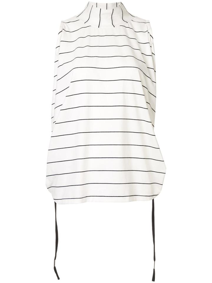 Taylor Controlled Striped Tank Top - White