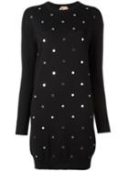 No21 Studded Sweater Dress, Women's, Size: 44, Black, Polyamide/pvc/virgin Wool