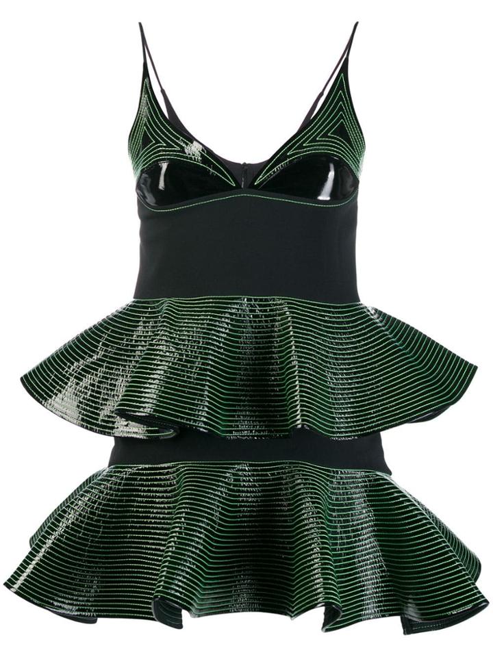 David Koma Striped Panelled Dress - Black