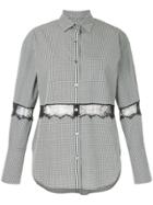 Le Ciel Bleu Lace Insert Gingham Shirt - Black