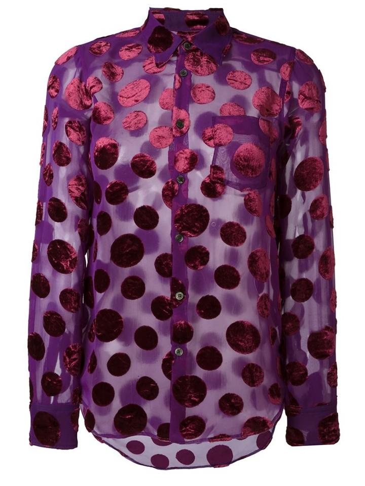 Junya Watanabe Comme Des Garçons Vintage Polka Dot Sheer Shirt