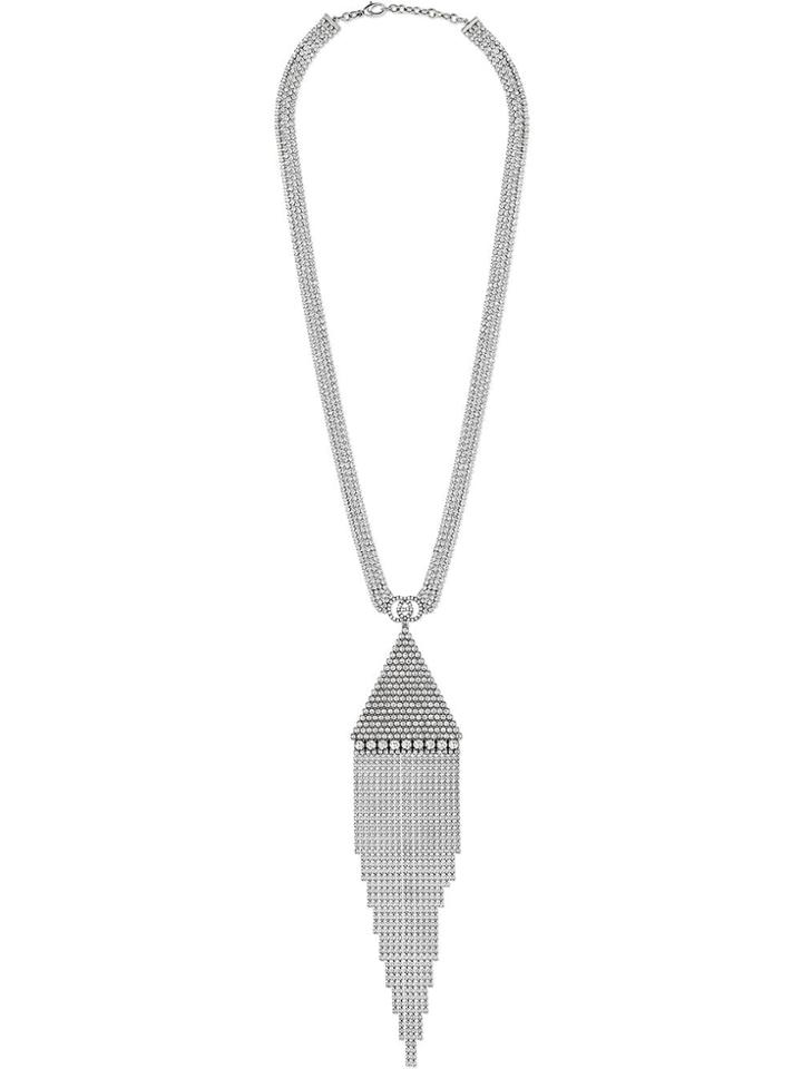 Gucci Crystal Necklace With Pendant - Metallic